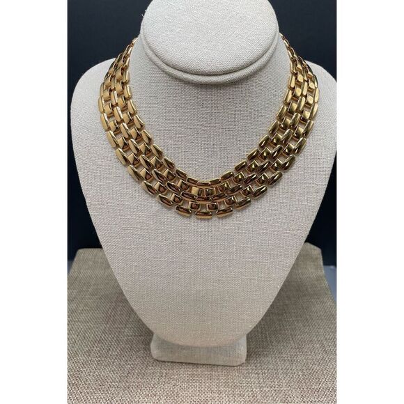 NAPIER gold plated vintage necklace panther link - Picture 8 of 8